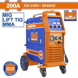 SOLDADORA INVERTER MAG/MIG/MMA/TIG  200A 220V CON RUEDAS + ACCESORIOS WADFOW WGTMWA20