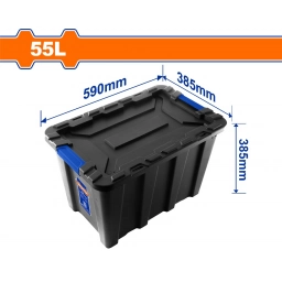 CONTENEDOR PLASTICO APILABLE NEGRO 55LT WADFOW WTB3355
