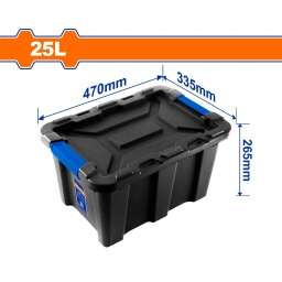 CONTENEDOR PLASTICO APILABLE NEGRO 25LT WADFOW WTB3325