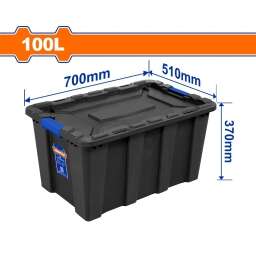 CONTENEDOR PLASTICO APILABLE NEGRO 100LT WADFOW WTB331B