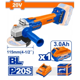 AMOLADORA A BATERIA 20V C BAT 3AMP Y CARGADOR WADFOW WLAPM21