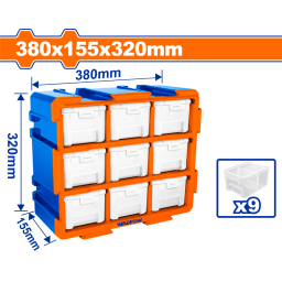 ORGANIZADOR MODULAR TRANSPARENTE 380X155X320MM C GAVETAS WADFOW WTB8331