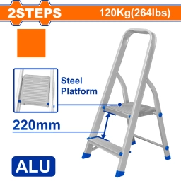 ESCALERA FAMILIAR ALUMINIO 2 ESCALONES 120KG WADFOW WLD3H02