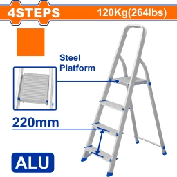 ESCALERA FAMILIAR ALUMINIO 4 ESCALONES 120 KG WADFOW WLD3H04