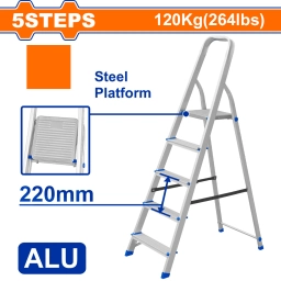 ESCALERA FAMILIAR ALUMINIO 5 ESCALONES 120KG WADFOW WLD3H05
