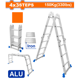 ESCALERA ANDAMIO 12 ESCALONES ALUMINIO CON PLATAFORMA WADFOW WLD7H43