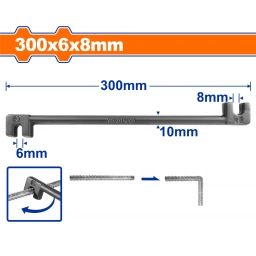 GRINFA BARRA DOBLADORA DE METAL 6X8MM 300MM  WQB3330