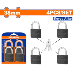 SET X 4 CANDADOS 38MM ABRE MISMA LLAVE 4 LLAVES WPD5444