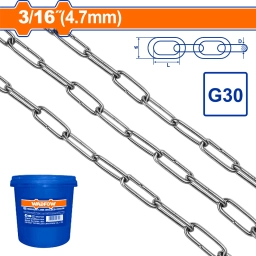 CADENA PATENTE G30 ESLABON SOLDADO 4.7MM 316 X 50MT WADFOW WTLT1B05