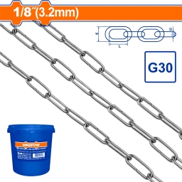 CADENA PATENTE G30 ESLABON SOLDADO 3.2MM 18 X 125MT WADFOW WTLT1B03