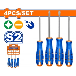 SET X 4 DESTORNILLADORES S2 PALETAPHILLIPS IMANTADO WADFOW WSSA404