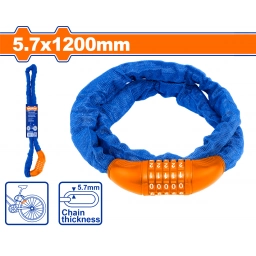 CANDADO CADENA BICICLETA COMBINACION 5.7X1.2MTS WADFOW WBK4157