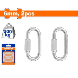 MOSQUETON 6MM X2 UNIDADES CON ROSCA 200KG WADFOW WQL1K01