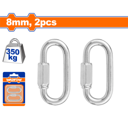 MOSQUETON 8MM X2 UNIDADES CON ROSCA 200KG WADFOW WQL1K02