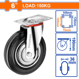 RUEDA METALGOMA GIRATORIA 6 WADFOW WJL3362