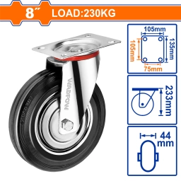 RUEDA METAL/GOMA GIRATORIA 8" WADFOW WJL3382