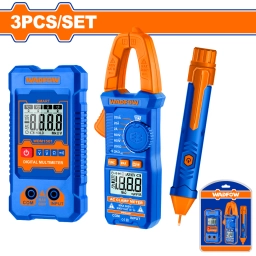 SET ELECTRICISTA TESTER + PINZA AMP + DETECTOR VOLT WADFOW WDM94011