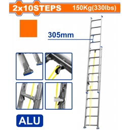ESCALERA EXTENSIBLE 2 X 10 ESC 2 TRAMOS ALUMINIO WLD8H20 WADFOW