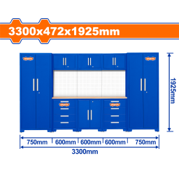 GABINETE MODULAR TALLER DE TRABAJO 3300X472X1925MM C 3 GAVINETES Y MESA WADFOW WCS3A08