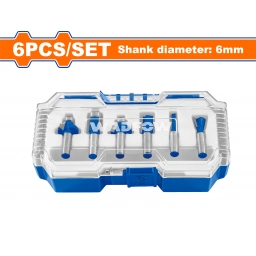 SET DE 6 FRESAS 6MM PARA ROUTER WADFOW WRKSR0106