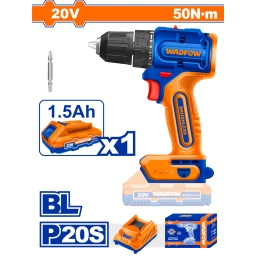 ATORNILLADOR 20V A BATERIA P20S 50NM BRUSHLESS CON 1 BAT Y CARG WADFOW WCDP5521