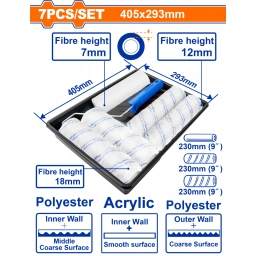 BANDEJA 40X29CM + RODILLO 23CM + REPUESTOS WADFOW WCB3H51
