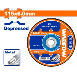 DISCO DESBASTE METAL 4 1/2" X 6.0MM CENTRO DEPRIMIDO WADFOW WAC1346