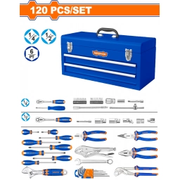 CAJA DE 120 HERRAMIENTAS METAL 3 ESTANTES 520MM WADOFW WHS3120