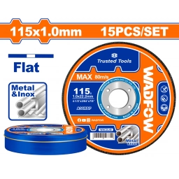 LATA X 15 DISCOS DE CORTE METAL 115MM 4 1/2" X 1.0MM WADFOW WAC2L45