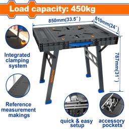 MESA DE TRABAJO PLEGABLE MULTIFUNCI�N 450KG WADFOW WWE1535