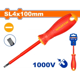DESTORNILLADOR PALETA AISLADO 1000V SL4.0 X 100MM MANGO ERGONOMICO WADFOW WSD7244