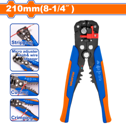 PINZA PELACABLES AUTOMATICA 3 EN 1 PELADO + CORTE + CRIMPEADO WADFOW  WBQ4601