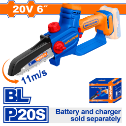MINI MOTOSIERRA 6"" A BATERIA P20S 20V BRUSHLESS C/CADENA + VAINA + LLAVE INGLESA SIN BAT SIN CARGADOR WADFOW WCLP560