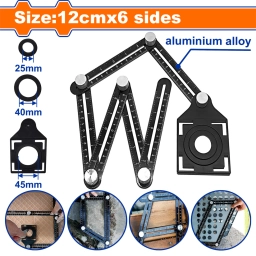REGLA PLEGABLE AJUSTABLE 6 PIEZAS ALUMINIO WADFOW WSR5601