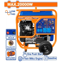 GENERADOR GASOLINA 18KW 999CC ARRANQUE ELECTRICO C/RUEDAS Y MANIJA WADFOW WGEAA20V