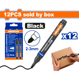 SET X12 MARCADORES PERMANENTES NEGROS WADFOW WJM1501