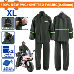 EQUIPO DE LLUVIA CAMPERA Y PANTALON TALLE XL PVC WADFOW WRC60XL