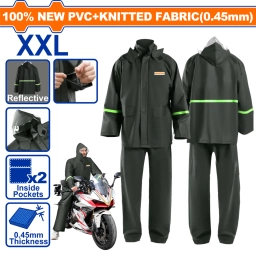EQUIPO DE LLUVIA CAMPERA Y PANTALON TALLE XXL PVC WADFOW WRC6XXL